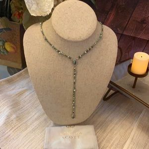 Kendra Scott green stone statement pendant